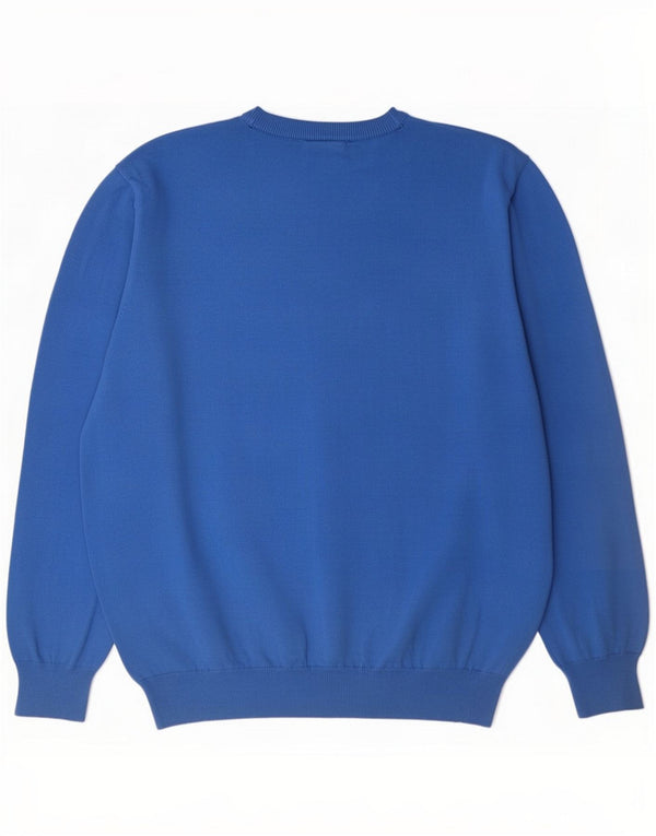 Refrigiwear Mens Crew Neck Jumper Sweater Large Blue Cotton