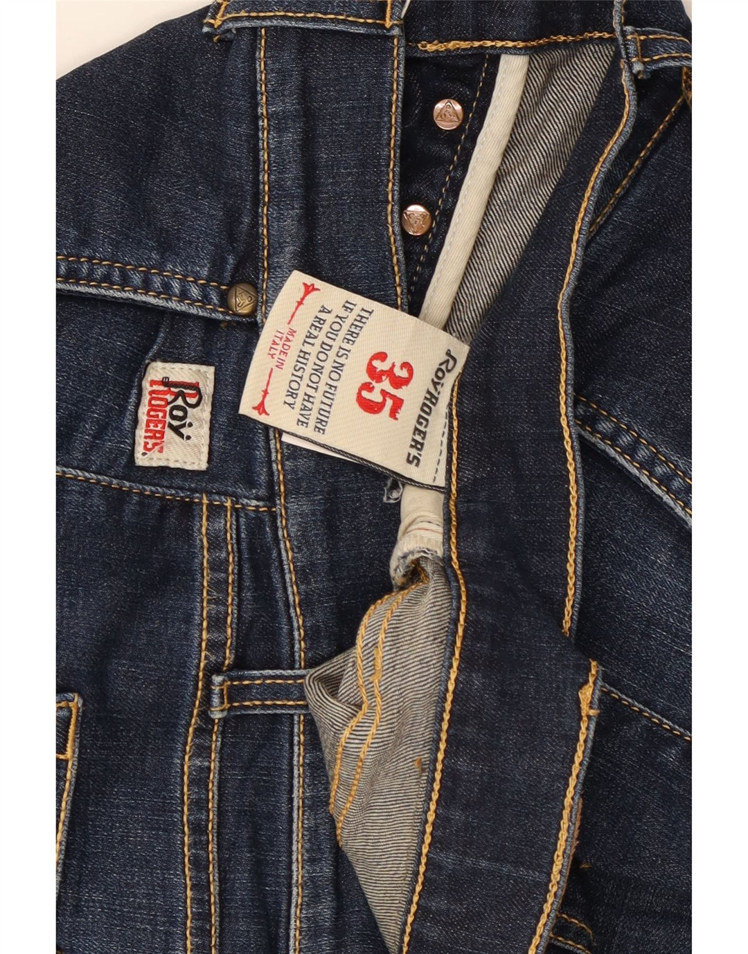 Roy Rogers Womens Straight Jeans W35 L28 Navy Blue Cotton