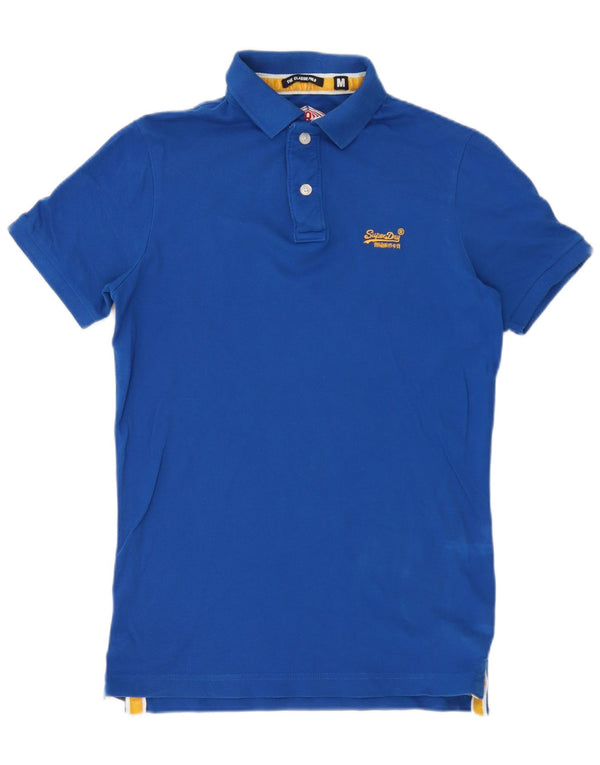Superdry Mens Polo Shirt Medium Blue Cotton