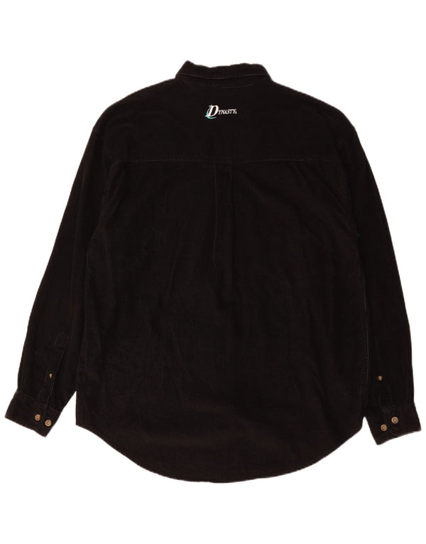 Vintage Mens Corduroy Shirt Large Black Cotton