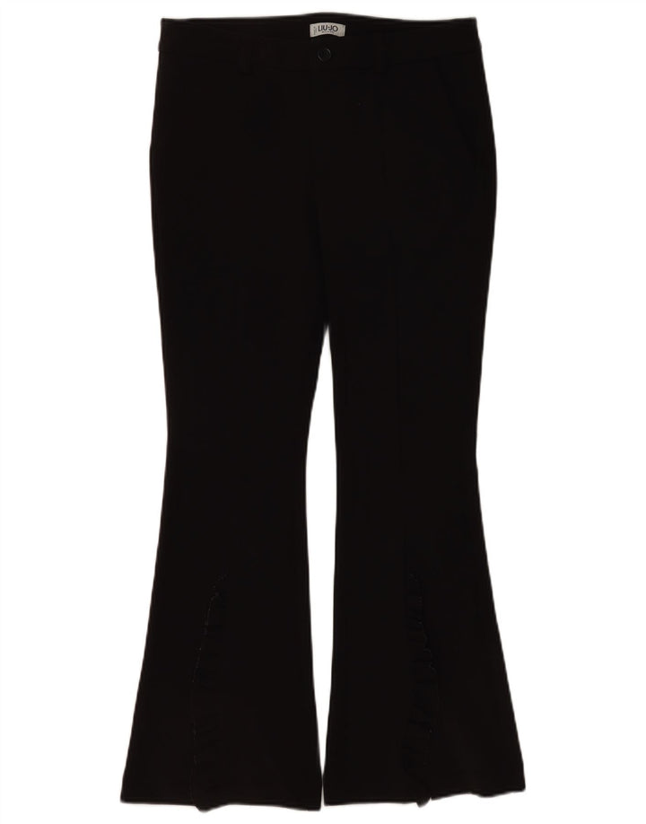 Liu Jo Womens Flare Casual Trousers IT 40 Small W30 L28 Black Polyester