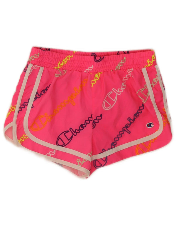 Champion Girls Graphic Sport Shorts 9-10 Years Medium Pink Polyester