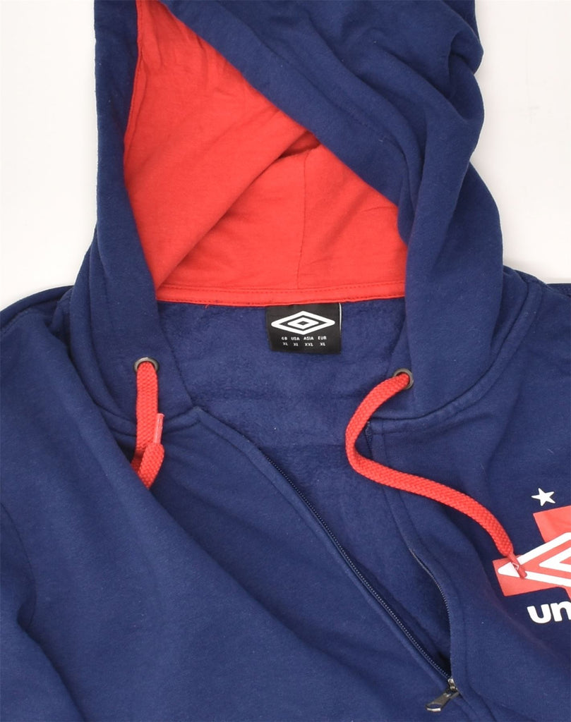 UMBRO Mens Zip Hoodie Sweater XL Navy Blue Cotton | Vintage Umbro | Thrift | Second-Hand Umbro | Used Clothing | Messina Hembry 