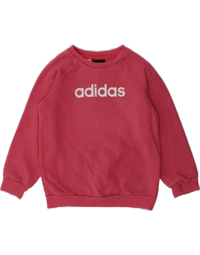 ADIDAS Girls Graphic Sweatshirt Jumper 3-4 Years Pink Cotton | Vintage Adidas | Thrift | Second-Hand Adidas | Used Clothing | Messina Hembry 