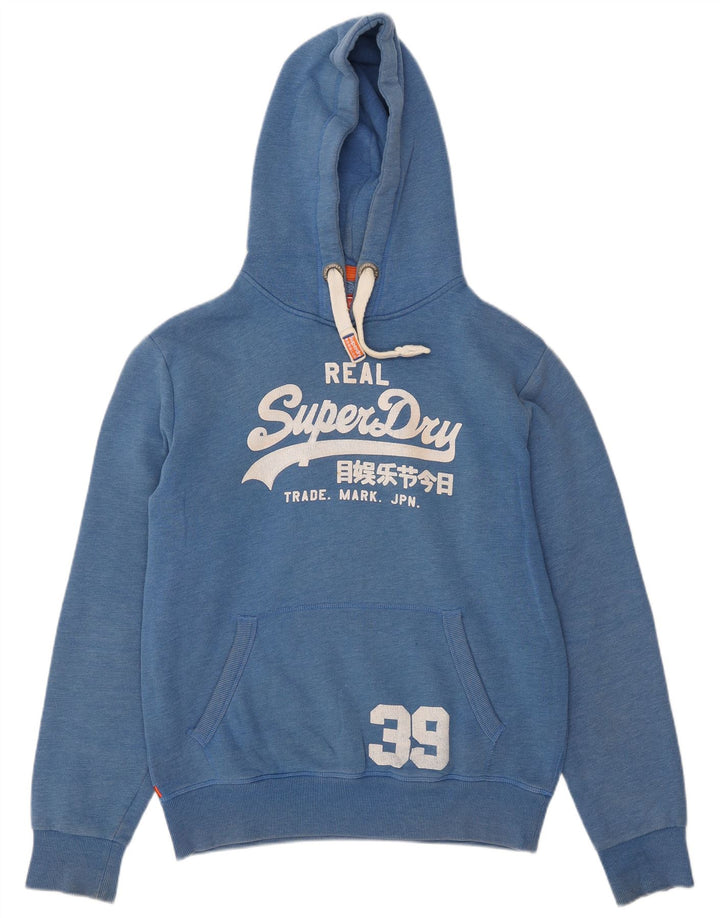 Superdry Mens Graphic Hoodie Jumper Large Blue Cotton