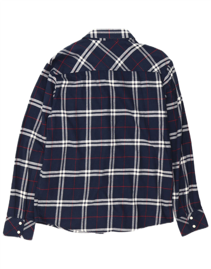 Carhartt Mens Flannel Shirt Large Navy Blue Check Cotton