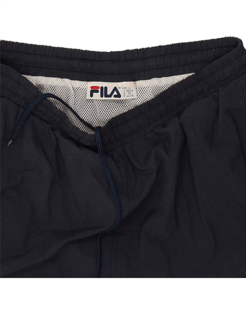 FILA Mens Sport Shorts Large Black Polyester | Vintage Fila | Thrift | Second-Hand Fila | Used Clothing | Messina Hembry 