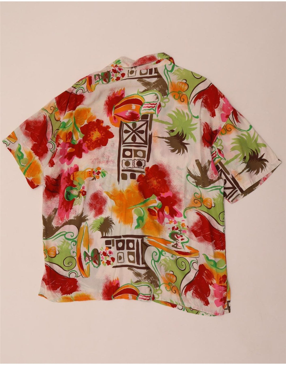 ACCORDO Womens Short Sleeve Shirt UK 14 Medium Multicoloured Floral