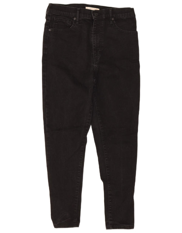 Levi's Womens Mile High Crop Super Skinny Jeans W32 L25 Black Cotton