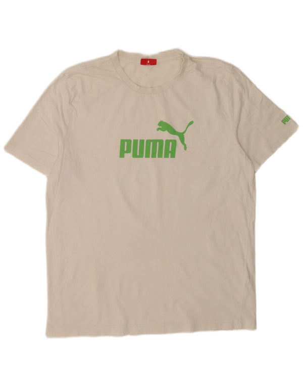 Puma Mens Graphic T-Shirt Top Large White