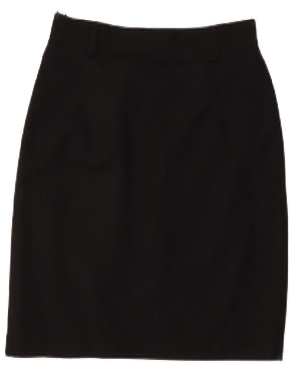 Vintage Womens Pencil Skirt Small W26  Black Polyester