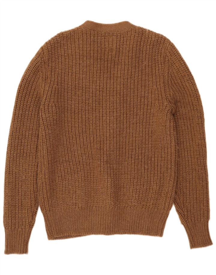 All Saints Mens Cardigan Sweater Medium Brown Acrylic