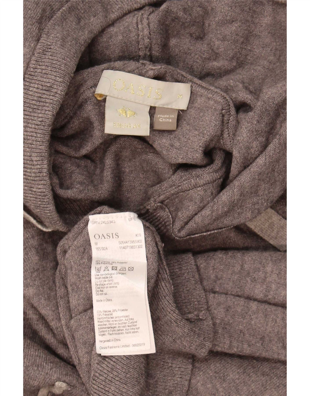Oasis Womens Hooded Jumper Sweater UK 14 Medium Grey Flecked Viscose