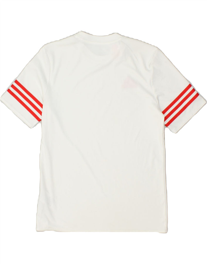 ADIDAS Boys Graphic T-Shirt Top 13-14 Years XL  White Polyester | Vintage Adidas | Thrift | Second-Hand Adidas | Used Clothing | Messina Hembry 