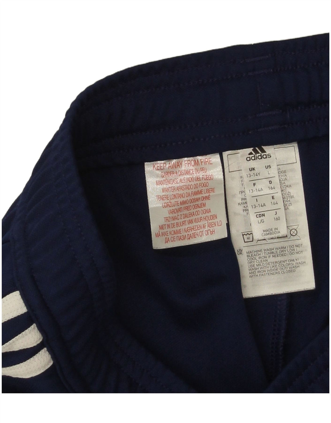 Adidas Boys Tracksuit Trousers 13-14 Years Navy Blue Polyester