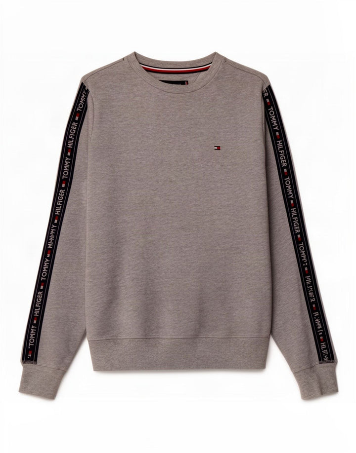 Tommy Hilfiger Mens Graphic Sweatshirt Jumper Small Grey Colourblock Cotton