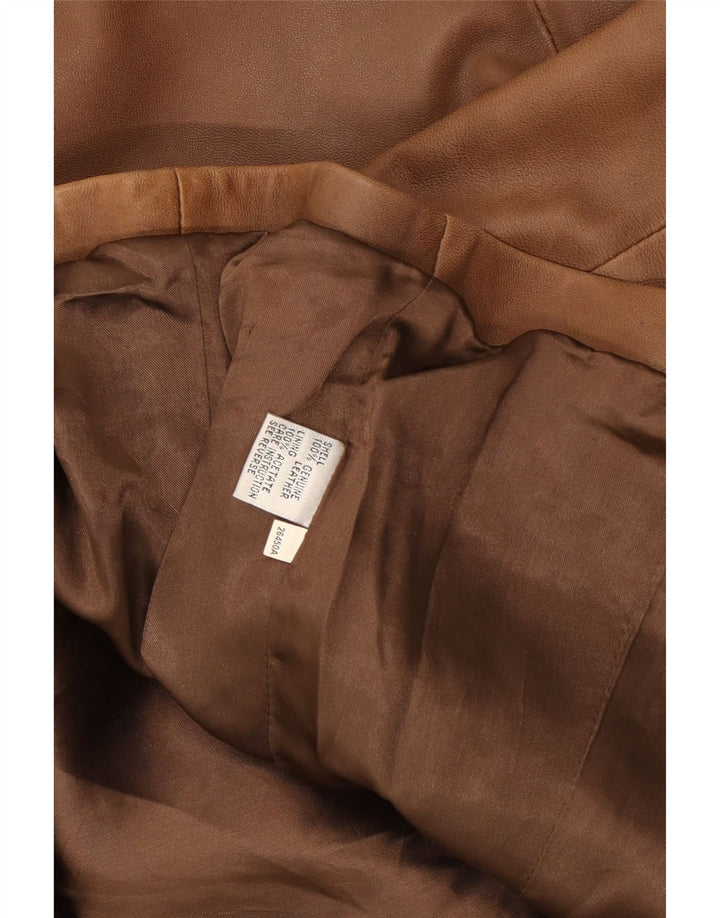 Jesire Womens Leather Jacket UK 10 Small Brown