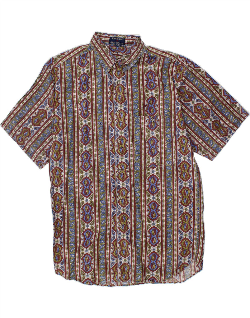 VINTAGE Mens Short Sleeve Shirt Medium Multicoloured Paisley Cotton Vintage Vintage and Second-Hand Vintage from Messina Hembry 