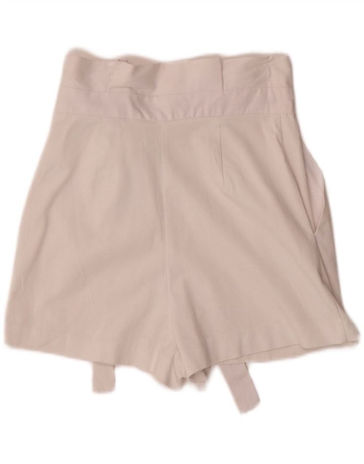 Zara Womens High Waist Shorts Small W26 White Cotton