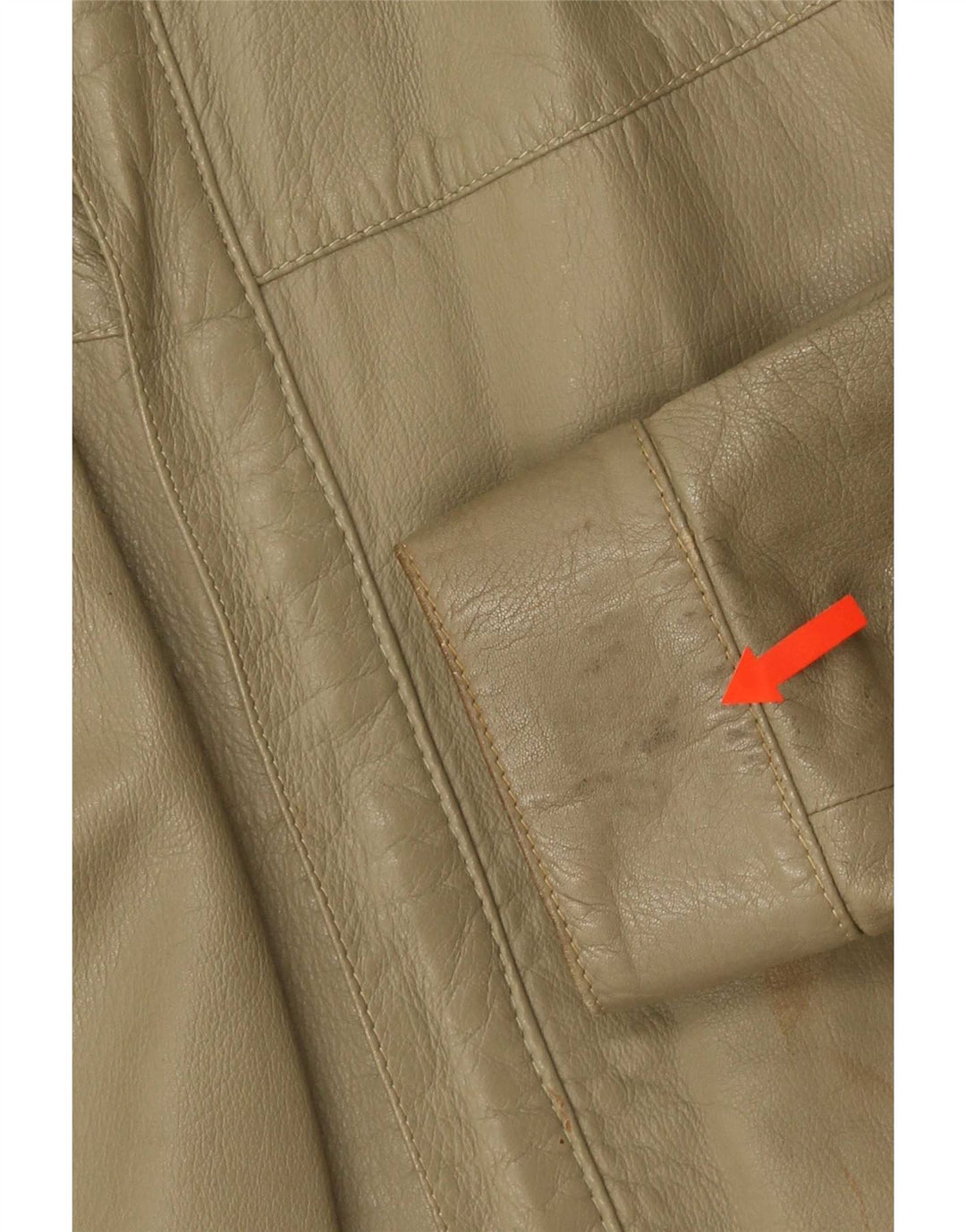 Vintage Mens Leather Jacket UK 38 Medium Khaki