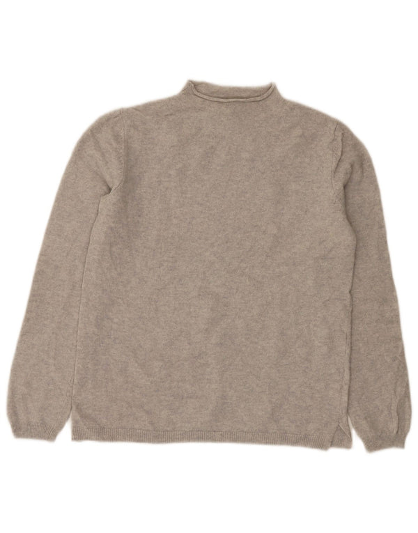 Massimo Dutti Womens Turtle Neck Jumper Sweater UK 10 Small Grey Wool