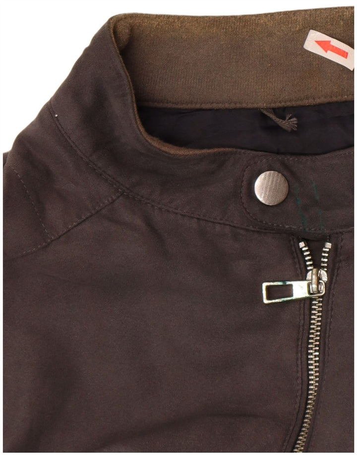 Marks & Spencer Mens Bomber Jacket UK 46 3XL Grey Polyester