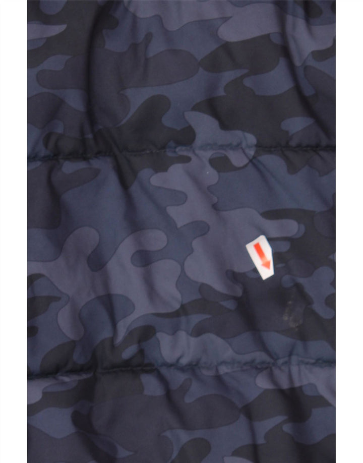 FAT FACE Boys Sherpa Padded Jacket 9-10 Years Navy Blue Camouflage Vintage Fat Face and Second-Hand Fat Face from Messina Hembry 