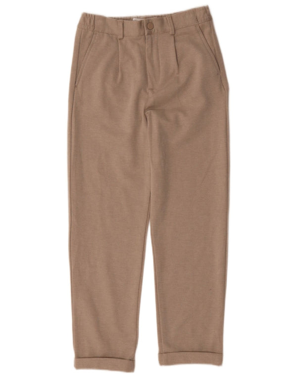 Zara Boys Pegged Chino Trousers 9-10 Years W26 L23 Beige Polyester