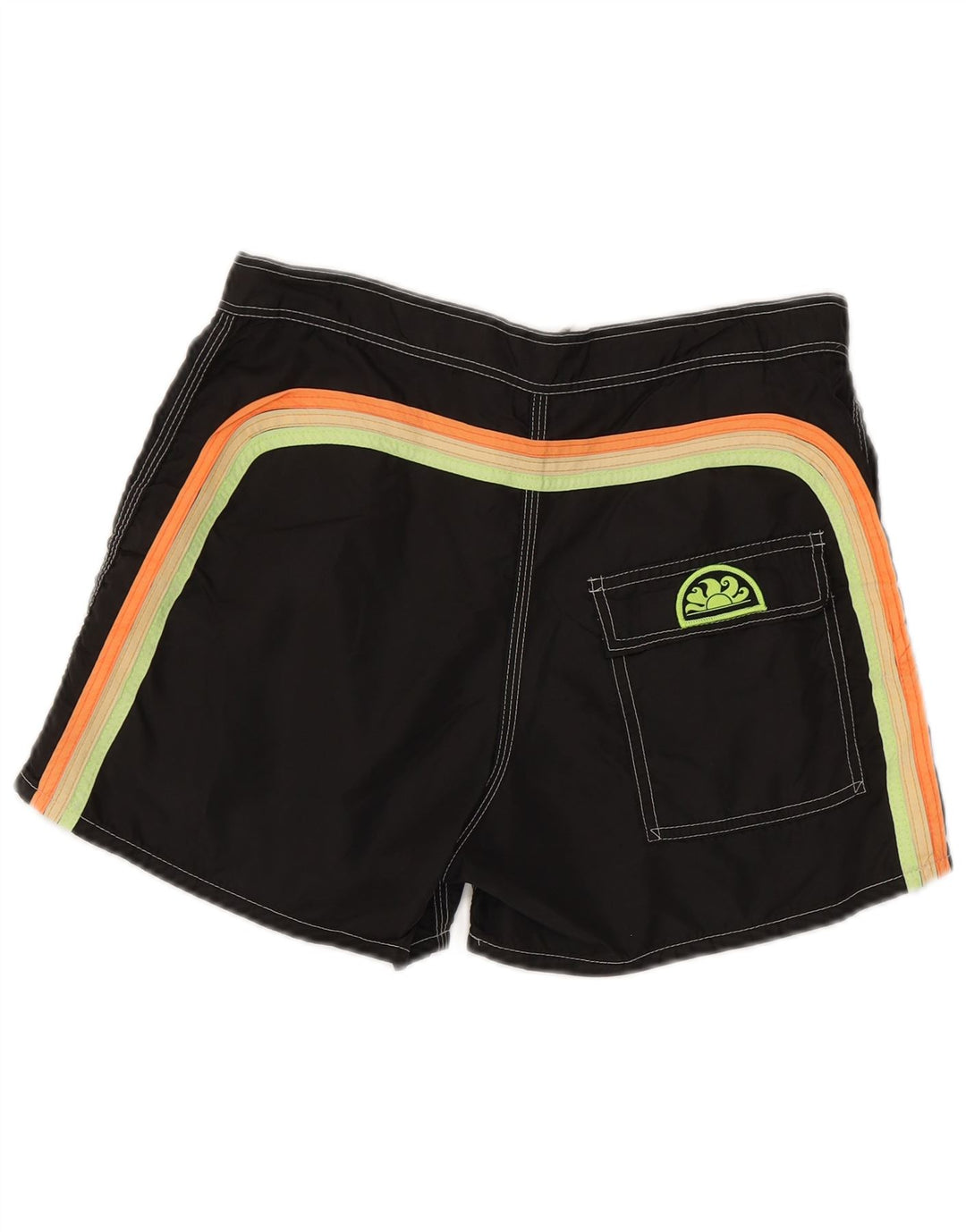 Sundek Mens Swimming Shorts Medium  Black Striped Nylon