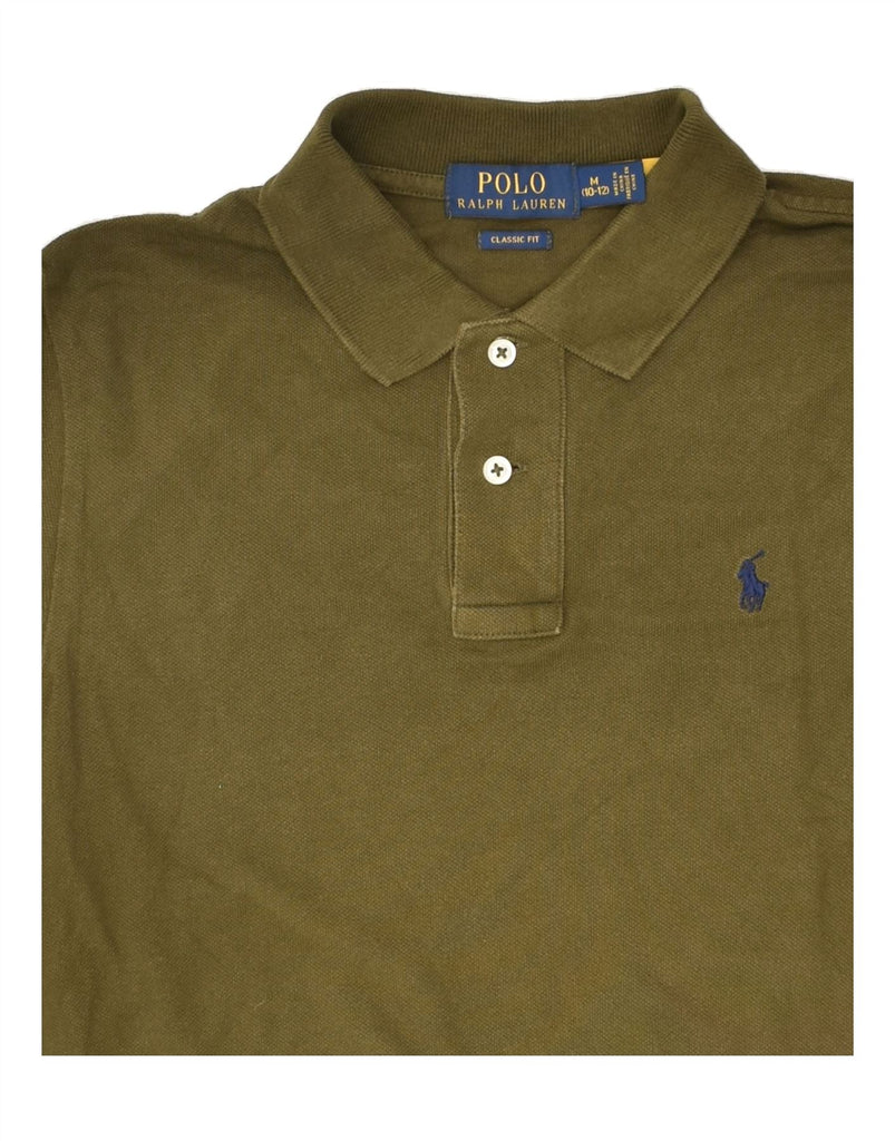 POLO RALPH LAUREN Boys Long Sleeve Polo Shirt 10-11 Years Medium  Khaki | Vintage Polo Ralph Lauren | Thrift | Second-Hand Polo Ralph Lauren | Used Clothing | Messina Hembry 