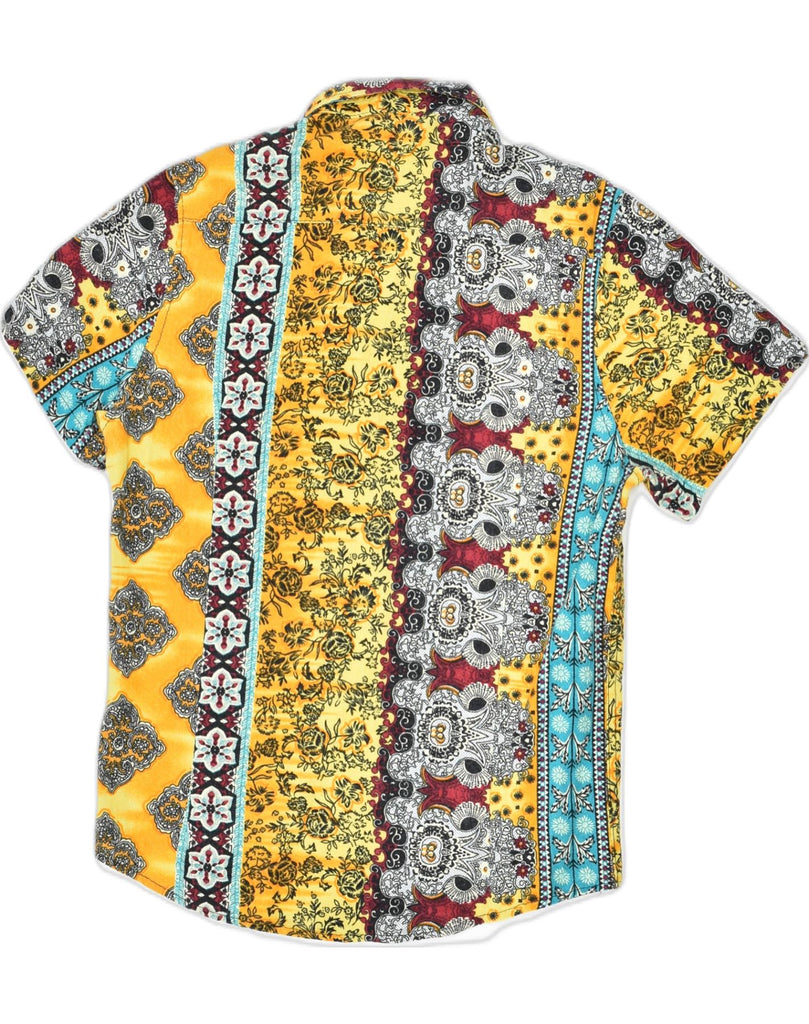 VINTAGE Mens Slim Fit Short Sleeve Shirt Medium Multicoloured Patchwork | Vintage | Thrift | Second-Hand | Used Clothing | Messina Hembry 