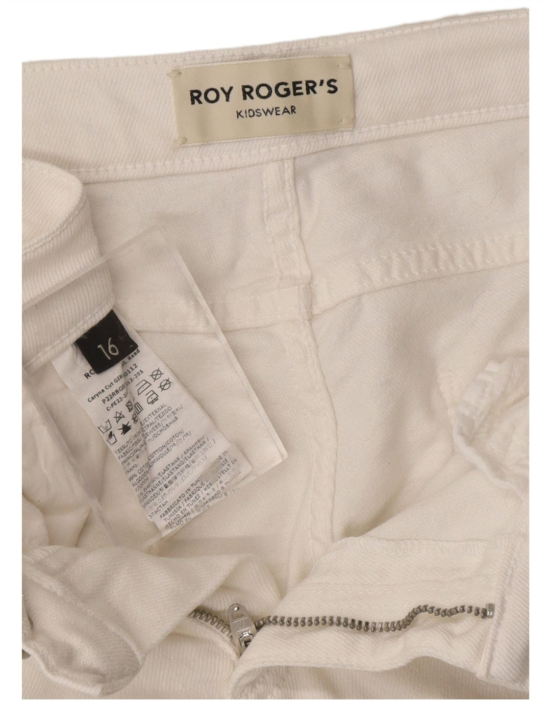 ROY ROGERS Girls Bootcut Jeans 15-16 Years W27 L30 White Cotton