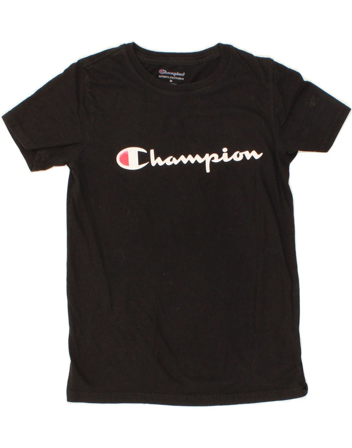 CHAMPION Boys Graphic T-Shirt Top 9-10 Years Medium  Black Cotton Vintage Champion and Second-Hand Champion from Messina Hembry 