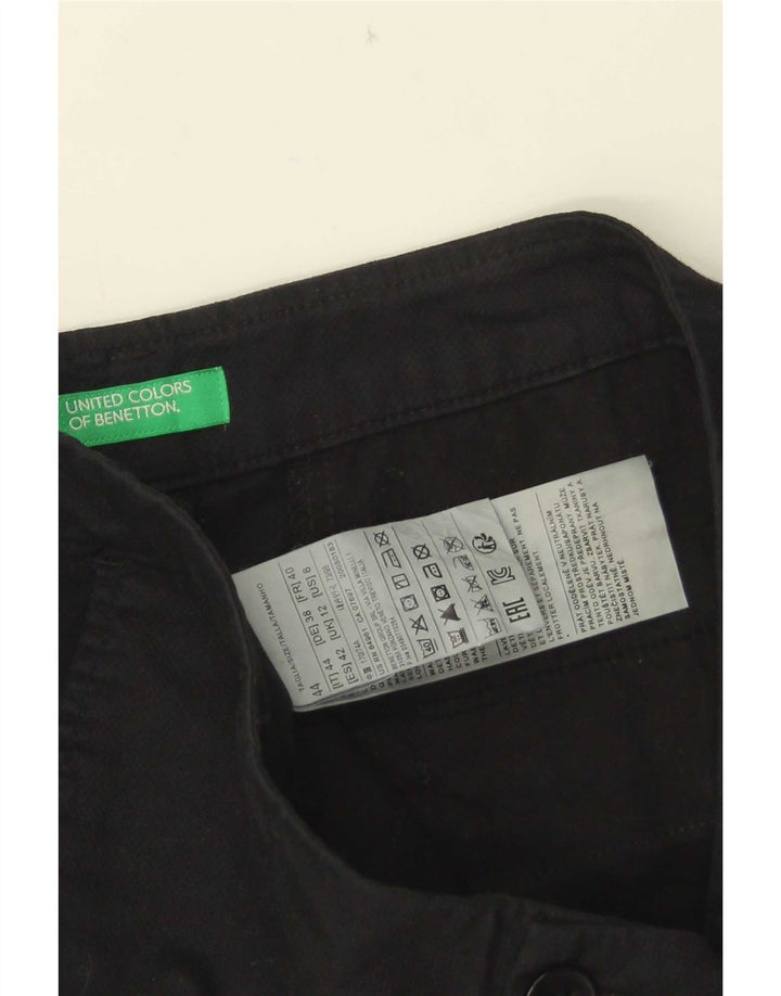 Benetton Womens Chino Shorts UK 12 Medium W32 Black