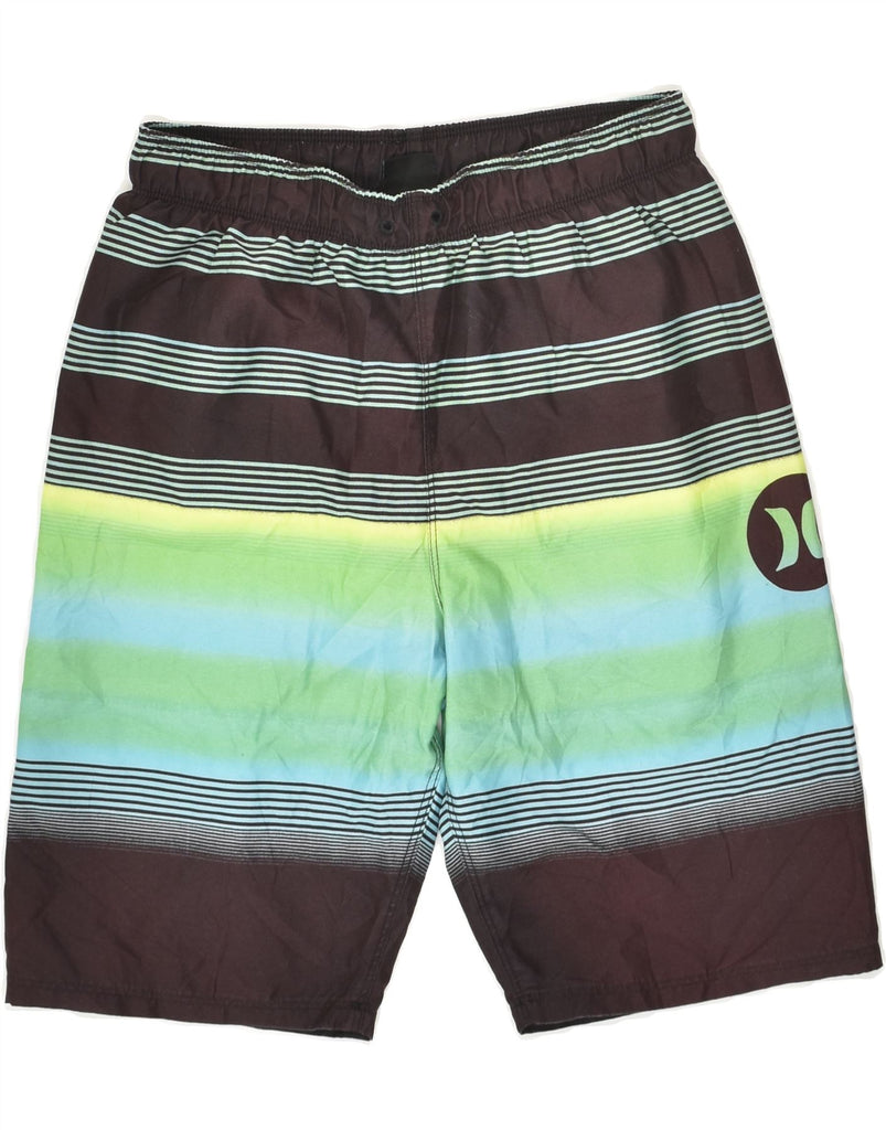 HURLEY Boys Graphic Sport Shorts 14-15 Years Large Brown Colourblock | Vintage Hurley | Thrift | Second-Hand Hurley | Used Clothing | Messina Hembry 