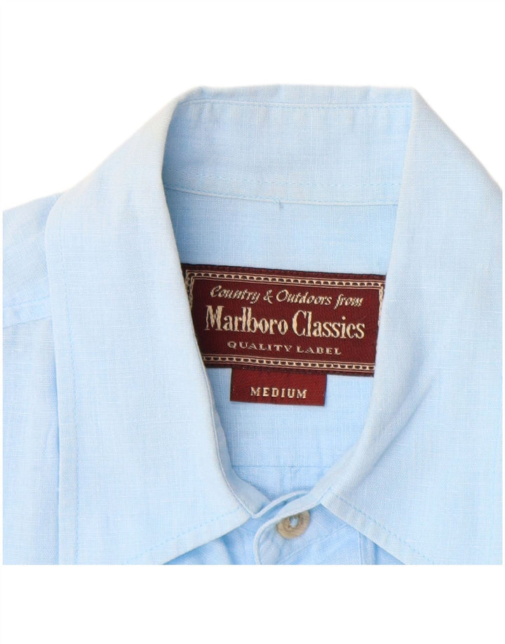 Marlboro Classics Mens Short Sleeve Shirt Medium Blue