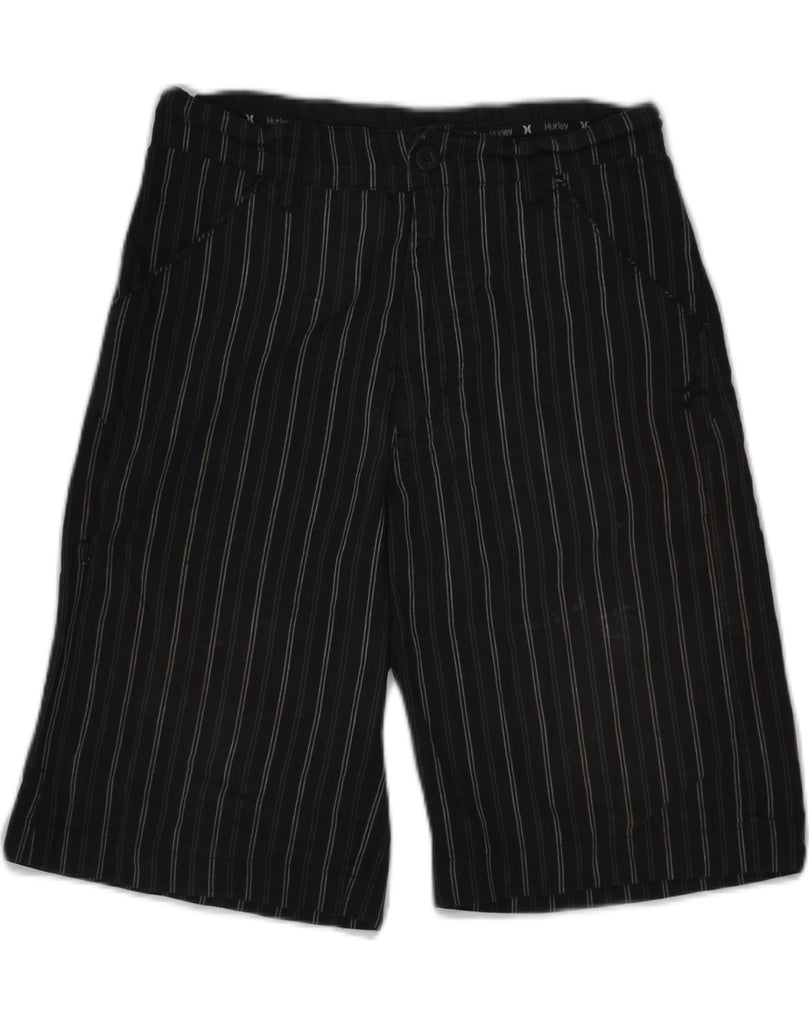 HURLEY Boys Chino Shorts 11-12 Years W26  Black Pinstripe | Vintage Hurley | Thrift | Second-Hand Hurley | Used Clothing | Messina Hembry 