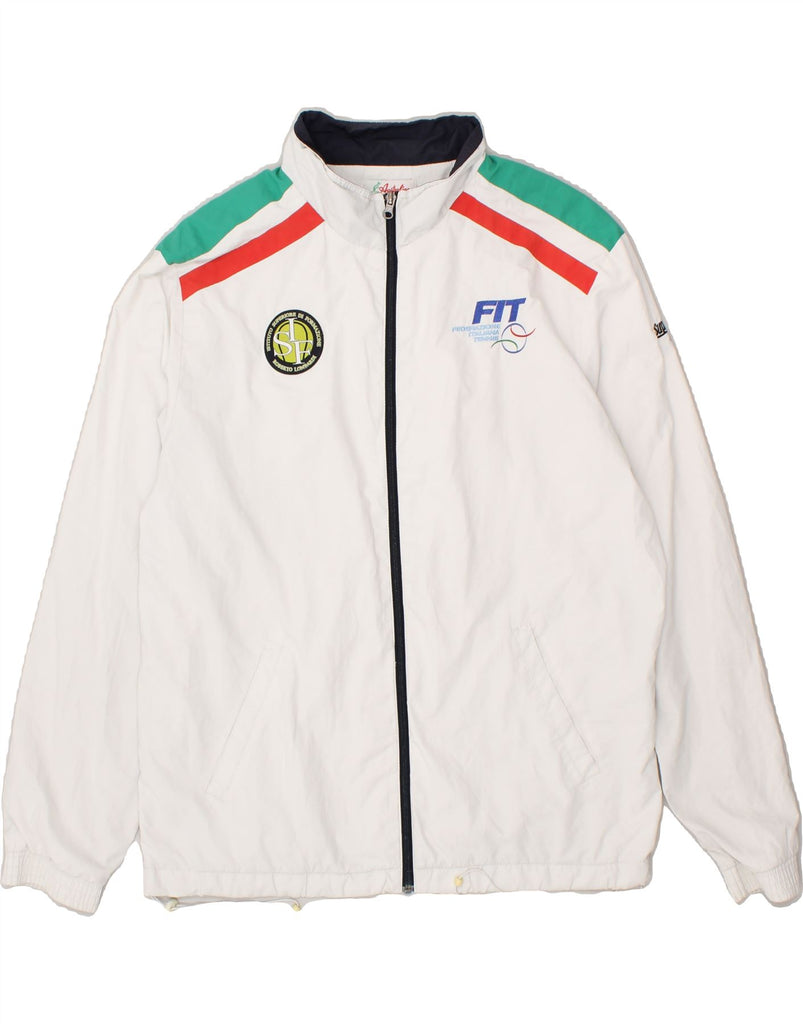 AUSTRALIAN L'ALPINA Mens Tracksuit Top Jacket Large White Polyester Vintage AUSTRALIAN L'ALPINA and Second-Hand AUSTRALIAN L'ALPINA from Messina Hembry 