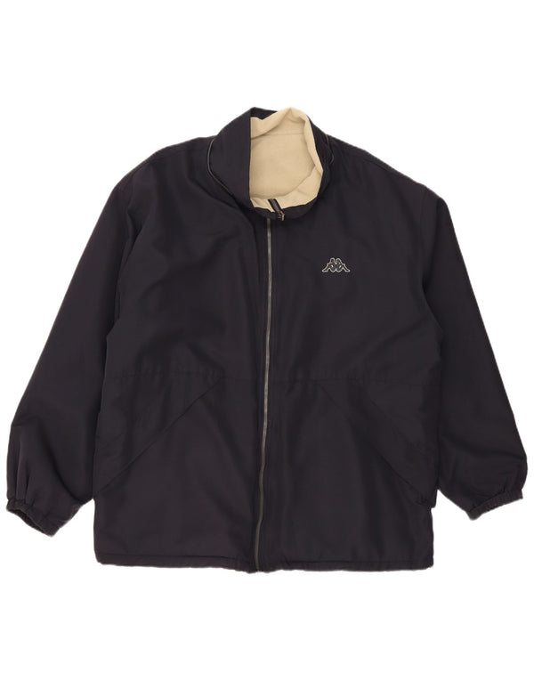KAPPA Mens Reversible Jacket UK 40 Large Navy Blue Polyester