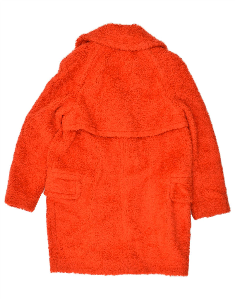 COACH Womens Fleece Overcoat UK 10 Small Orange Acrylic | Vintage Coach | Thrift | Second-Hand Coach | Used Clothing | Messina Hembry 
