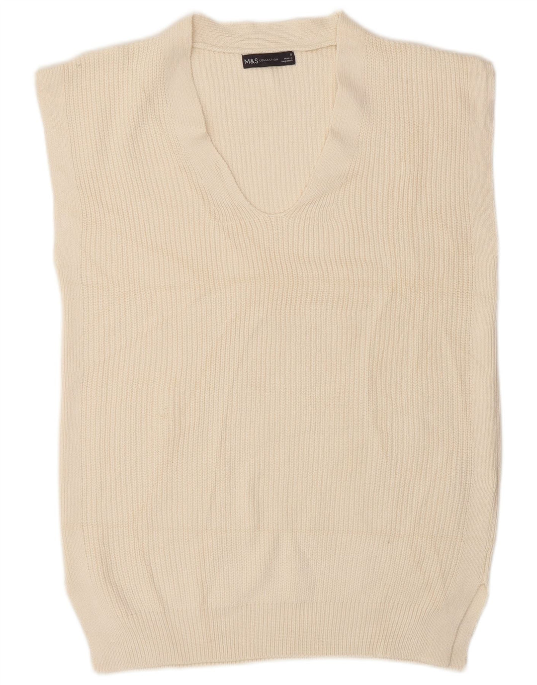 Marks & Spencer Mens Vest Tank Top Small Off White Cotton