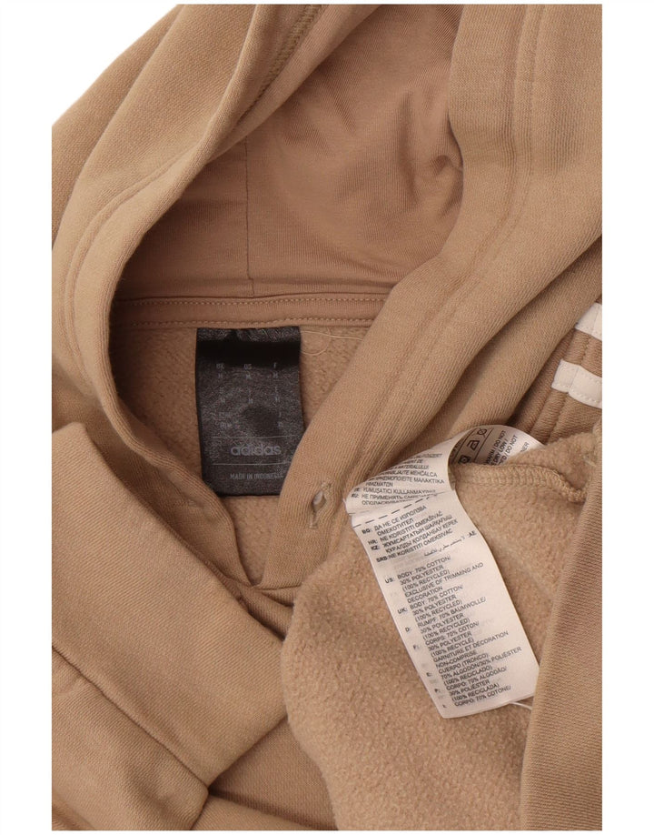 Adidas Mens Hoodie Jumper Medium Beige Cotton