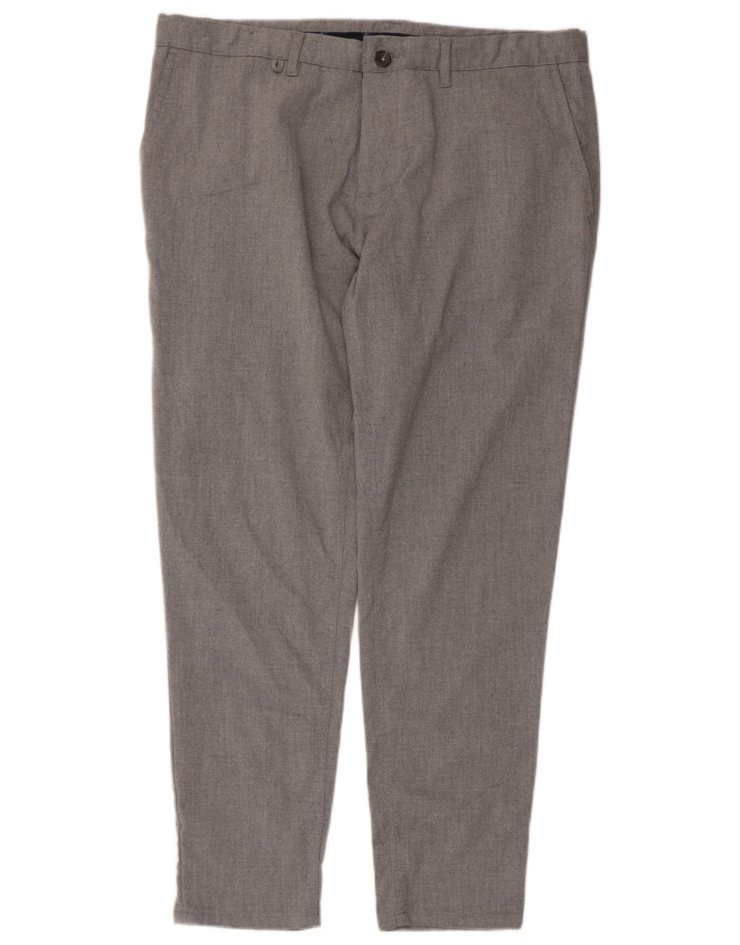 Zara Mens Slim Chino Trousers EU 48 XL W38 L28 Grey Polyester