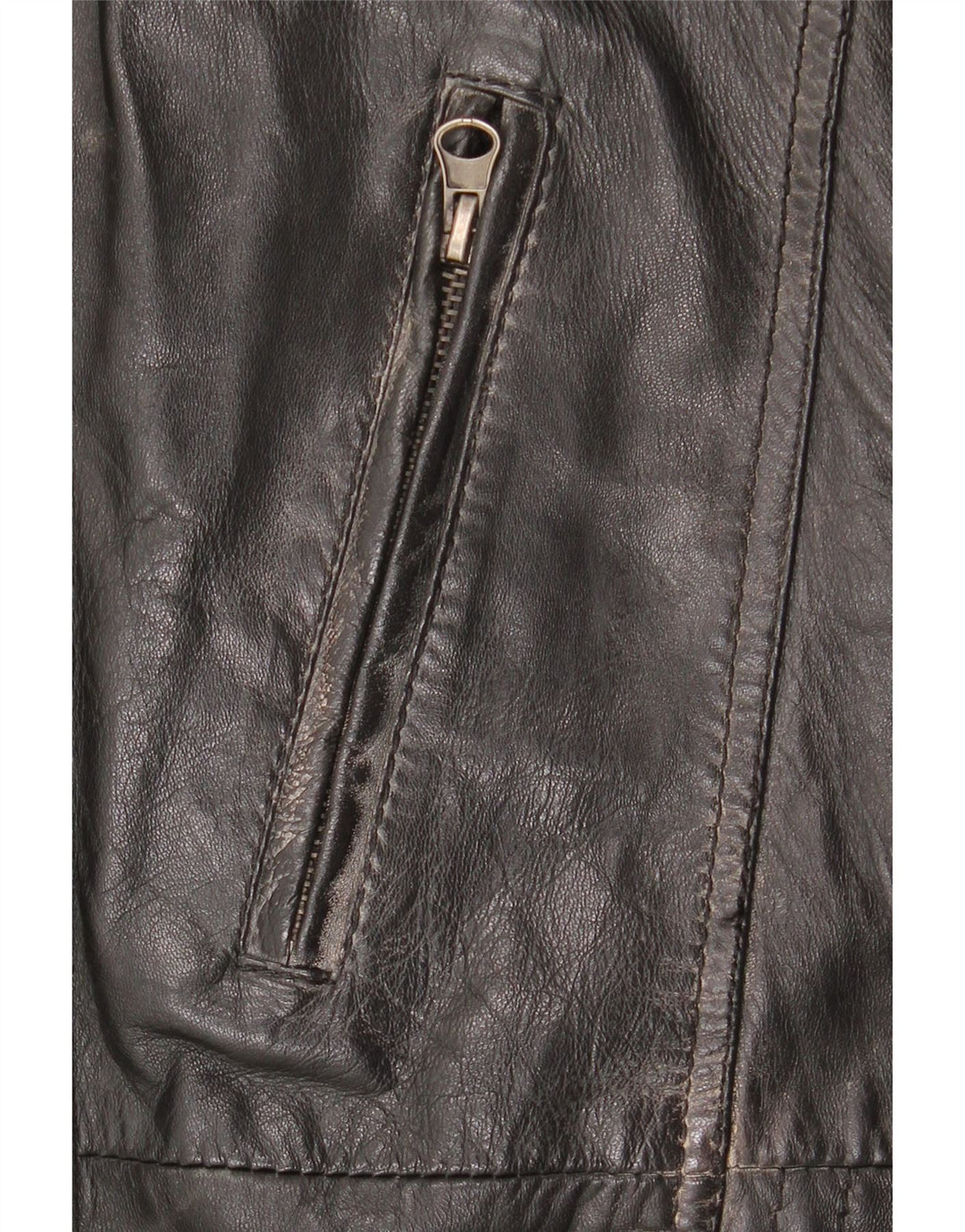 Vintage Mens Leather Jacket UK 42 XL Black Leather