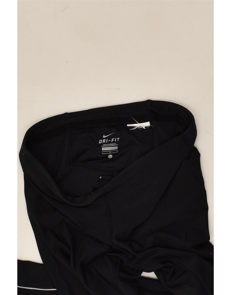 NIKE Womens Dri Fit Tracksuit Trousers UK 14 Large Black | Vintage Nike | Thrift | Second-Hand Nike | Used Clothing | Messina Hembry 
