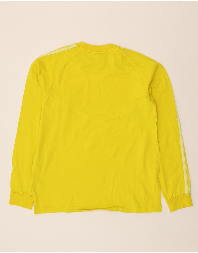 ADIDAS Mens Top Long Sleeve Medium Yellow Cotton Sports Vintage Adidas and Second-Hand Adidas from Messina Hembry 