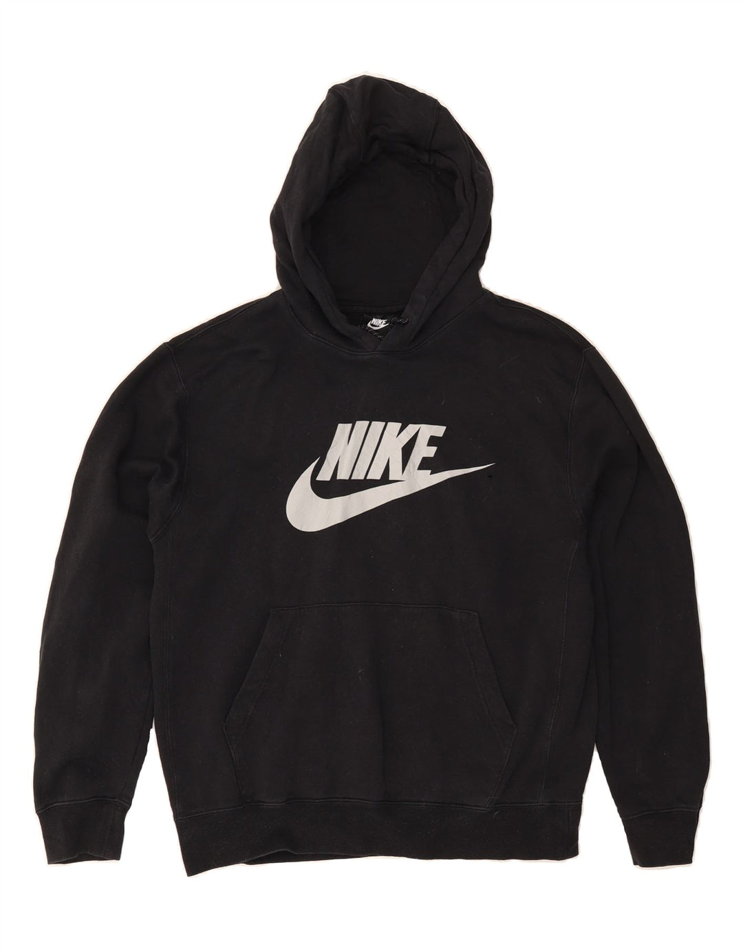 NIKE Womens Graphic Oversized Hoodie Jumper UK 14 Medium Black Cotton Vintage Nike and Second-Hand Nike from Messina Hembry 