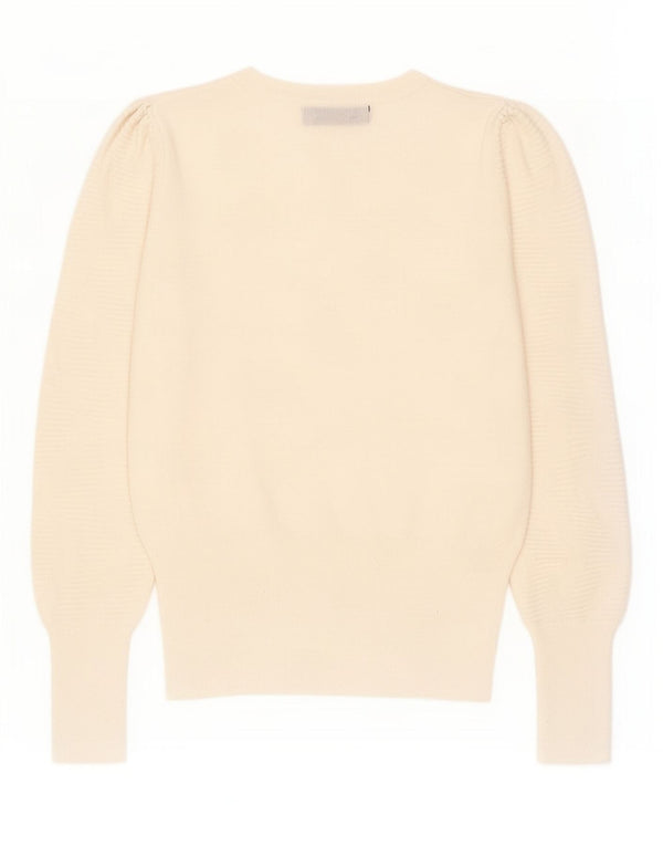 Marks & Spencer Womens Boat Neck Jumper Sweater UK 10 Small Off White