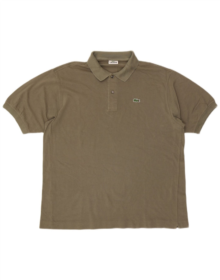 Lacoste Mens Polo Shirt Size 6 XL Khaki Cotton