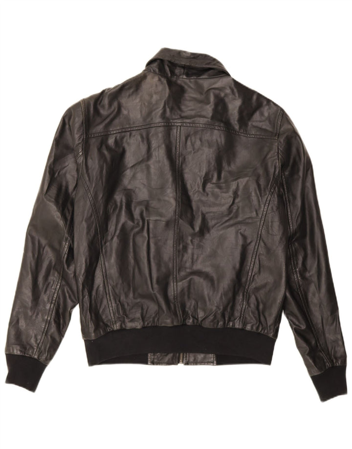 Vintage Mens Leather Jacket UK 38 Medium Black Leather